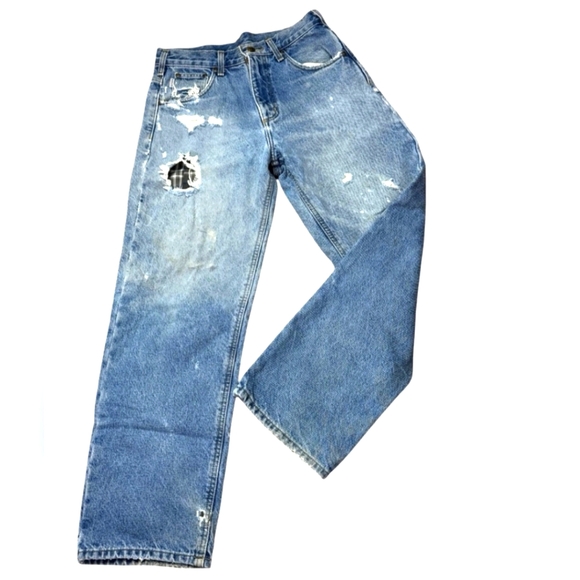 Mens FLANNEL LINED VINTAGE CARHART JEANS - Picture 1 of 4